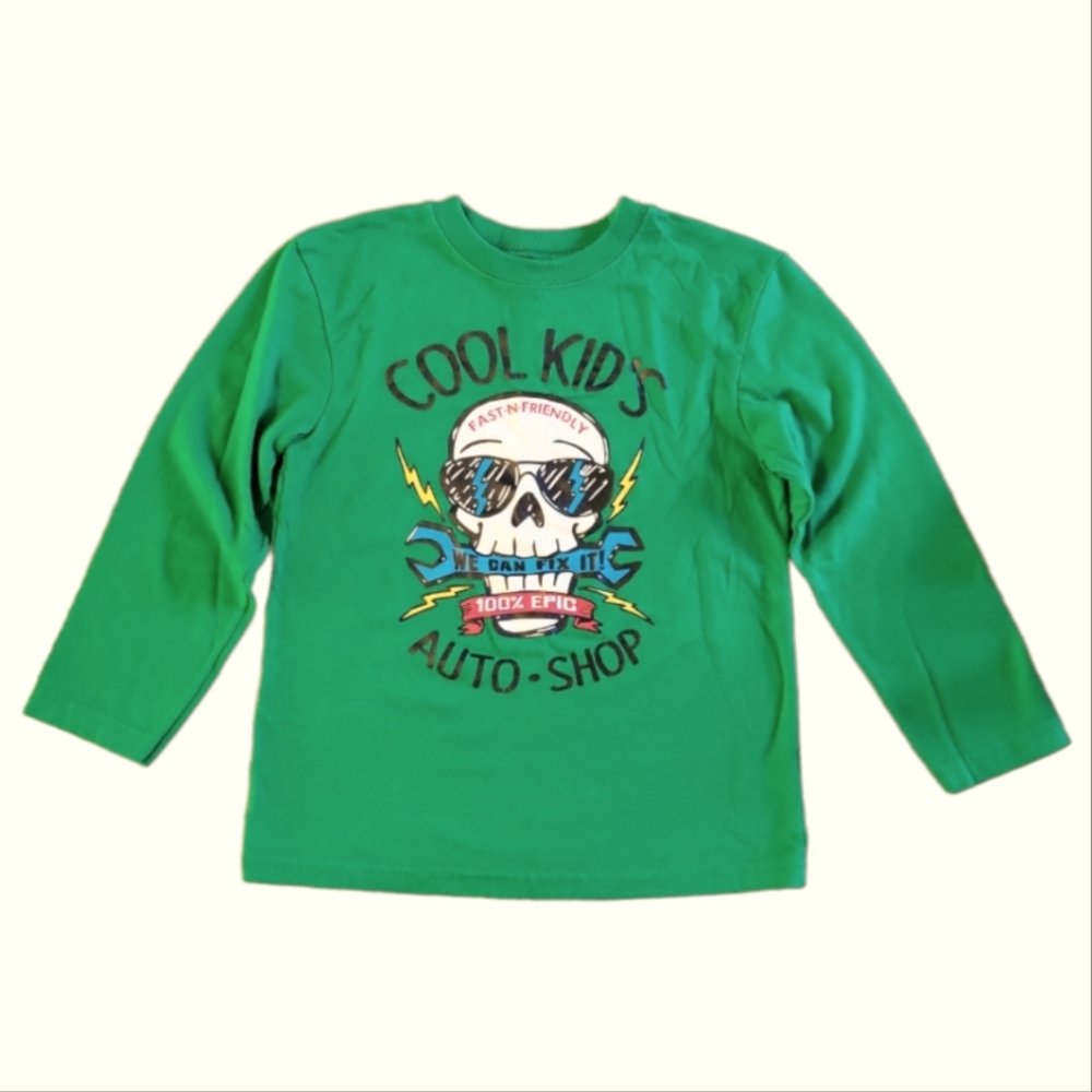 Vtg Garanimals Skull Cool Kids Auto Shop We Can Fix It Green